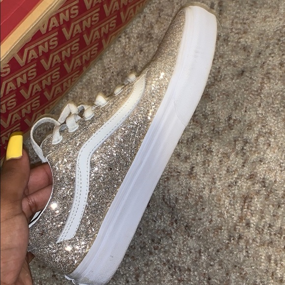 rose gold glitter vans